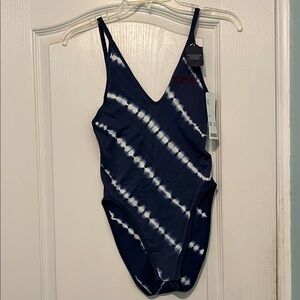 Tommy Hilfiger Navy & White Tie-Dye seamless bodysuit
